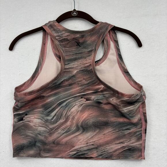 Flexure Bodywear Cropped Tank Top Size S Marbled Brown Pink Racerback Workout - Picture 3 of 8